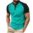 thumbnail image 1 of Kaemgyyd Men's Casual Henley Shirts Stylish Color Block Short Sleeve Summer Tops Lightweight Button Crew Neck Pullover Basic Tees, 1 of 6