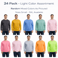thumbnail image 4 of BILLIONHATS 24 Pack Mens Long Sleeve Light Colorful T-Shirts, Cotton - Crew Neck Bulk Tees for Men, Wholesale Sleeved T-Shirt - Size 4X-Large, 4 of 6