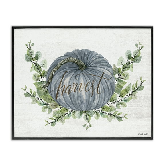 Stupell Industries Blue Harvest Pumpkin Food & Beverage Painting Black Framed Art Print Wall Art, 14 x 11