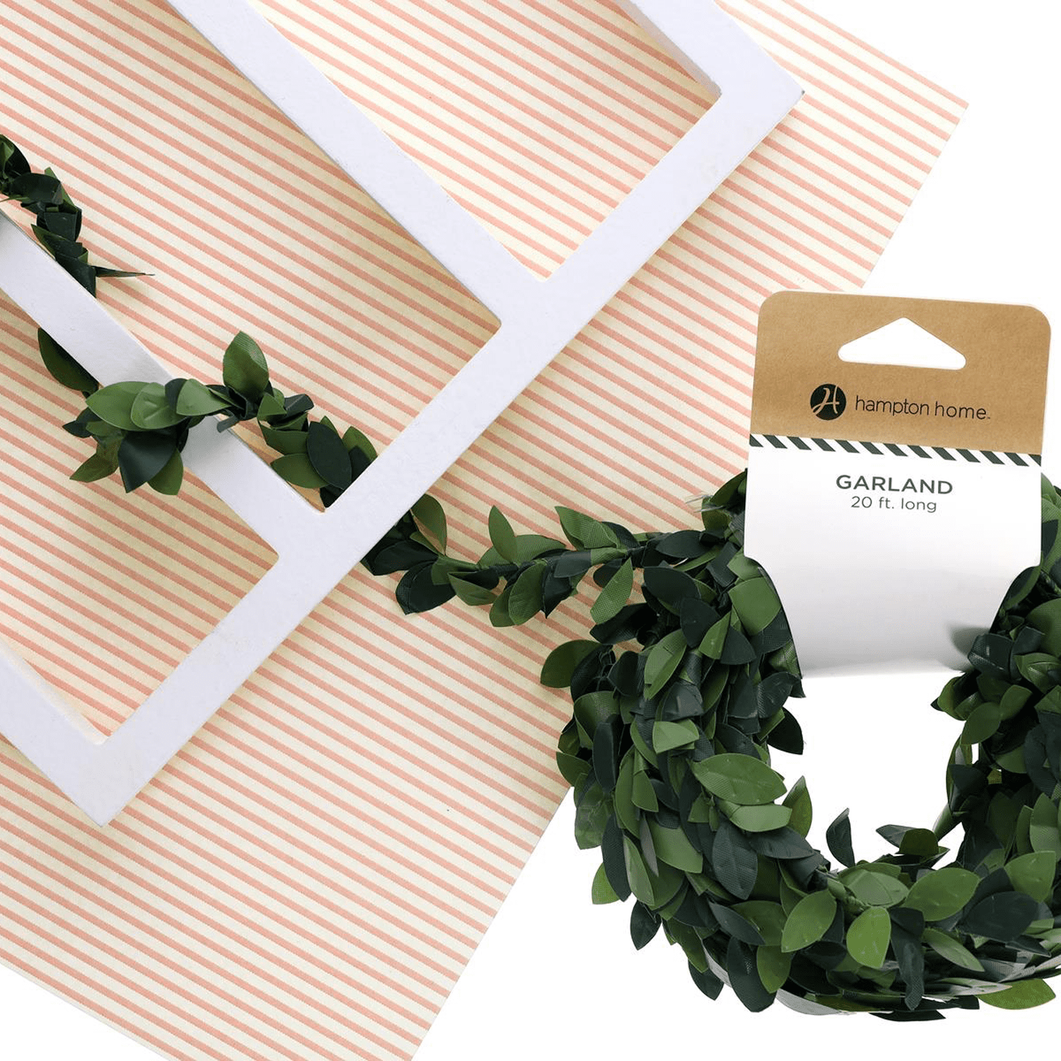 Leisure Arts Wire Green Greenery Garland, 20 Ft Long