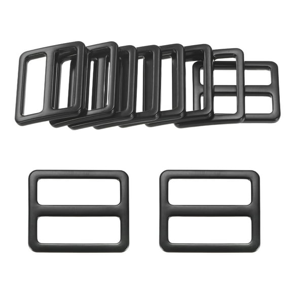 Uxcell 10-Pack Tri Glide Metal Buckles, 1 Inch Zinc Alloy Slider Belt Strap Adjuster Webbing Strap Buckles [Black]