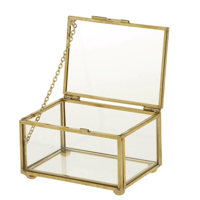 Caja de joyería transparente de cristal geométrico clásico caja de terrario caja de plantas s 10 10 x 7 x 6 cm Yuyangstore Soporte de terrario geométrico