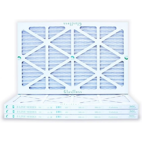 16x25x1 Air Filter 4-Pack, Pleated MERV 10 By Glasfloss - Made in USA