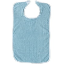 Pack of 6 Terry Adult Bibs with Velcro Closure (Blue)