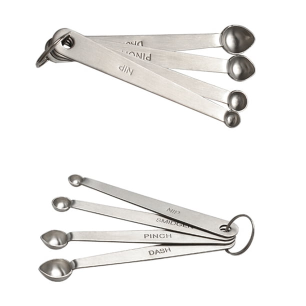 unbranded 4Ud De Cucharas Medidoras De Acero Inoxidable Para Cocina Y Repostería Antioxidante Plata
