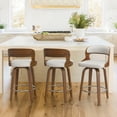 thumbnail image 2 of Dycanpo 26”Bar Stools Swivel, Wood Counter Height Bar Stools Set of 3 for Home Kitchen, White, 2 of 6