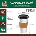 thumbnail image 2 of Berry Green 50 Vasos para Cafe de 24 oz (710 ml) Desechables con Tapa y Manga Protectora, Perfecta Para Cafe, Te y Todo Tipo de Bebidas Calientes, sin Derrames, Biodegradables Best Trading VCAF24, 2 of 8