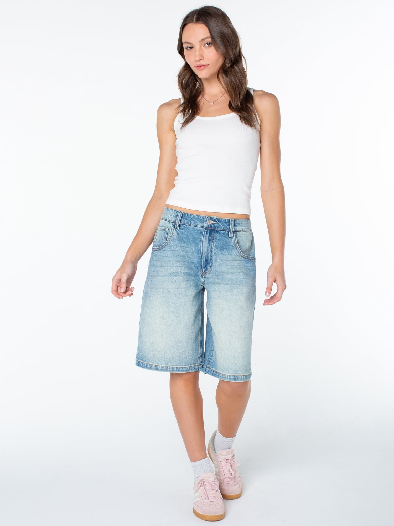 Celebrity Pink Women's and Women's Plus Relaxed Denim Jorts, Sizes XS-XXXL