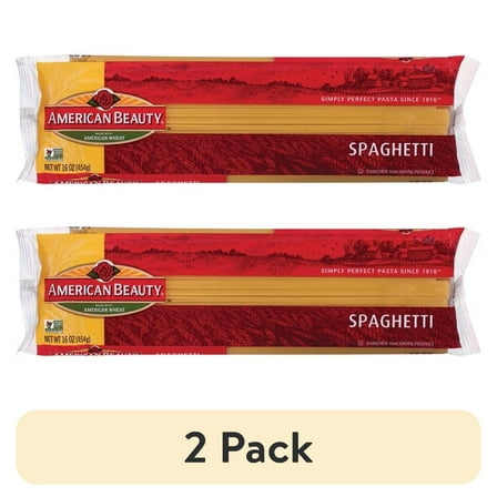 (2 pack) American Beauty Spaghetti Pasta, 24-Pack (16 oz Each) – Traditional Pasta for Italian Style Dishes