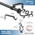 thumbnail image 3 of Urbanest Adjustable Single Curtain Rod Set Julietta Finials – 5/8 -Inch Diameter, With Black Rod, 48–84 Inches, 3 of 6