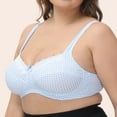 thumbnail image 5 of ATOYSOY Plus Size Everyday Bra Underwired Support Full Coverage Bra Breathable Push Up Underwear Workout Lace Lightly Thin Girls Teens Smoothing Comfort Bra Clearance Blue, 5 of 9