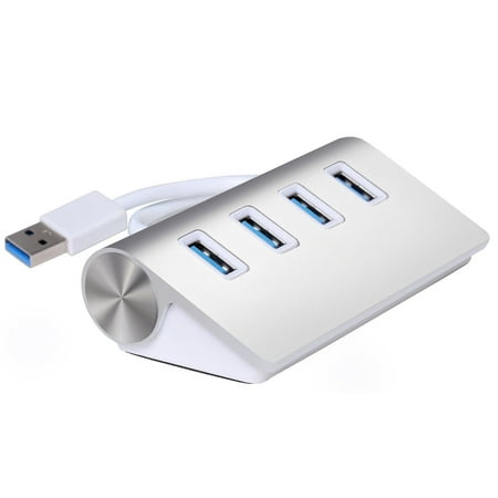 4-Port USB 3.0 Hub 5Gbps Aluminum Portable for Macbook Laptop Desktop PC