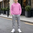 thumbnail image 2 of Two Piece Lounge Sets for Boys Long Sleeve Hooded Pullover Sweatshirt and Jogger Pants with Pockets Matching Sets Fall Winter Outfits, 2 of 10
