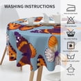 thumbnail image 4 of Butterfly Tablecloth Round Table Cloths 60 Inch Wrinkle Resistant Picnic Table Covers Washable Polyester for Holiday Kitchen Party Picnic, 4 of 6