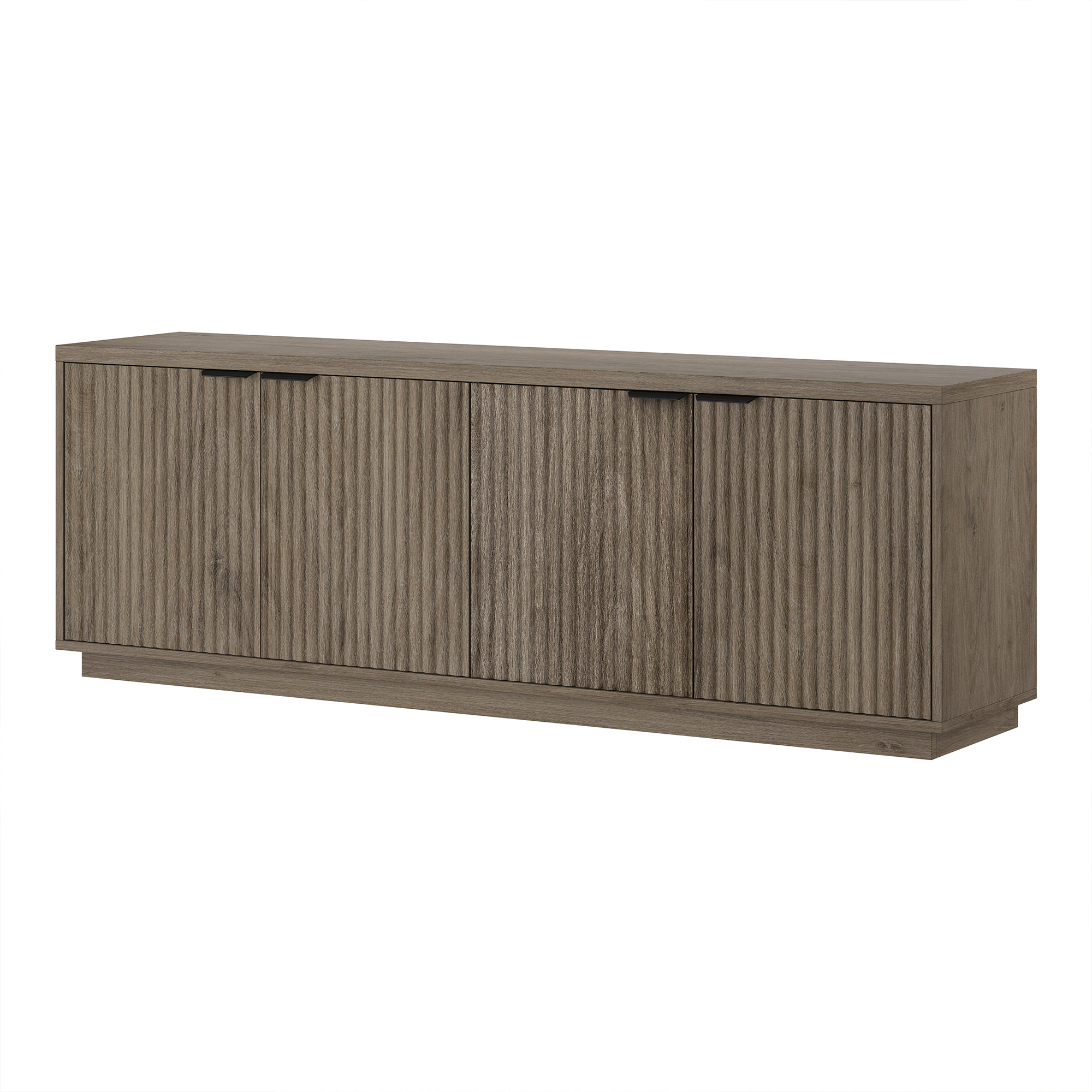 Evelyn&Zoe Mansfield Transitional TV Stand For TVs up to 78", Antiqued Gray Oak