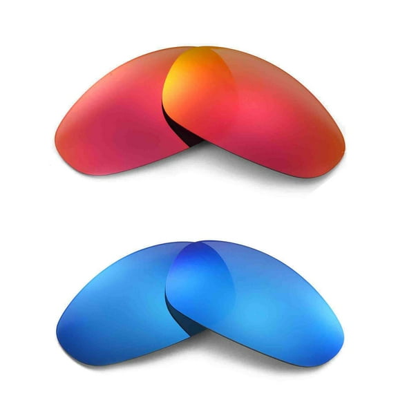 New Walleva Polarized Fire Red   Blue  Replacement  Lenses for Oakley Juliet Sunglasses