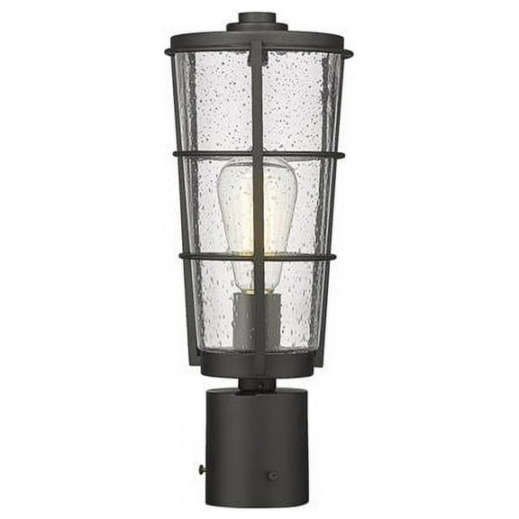 1 Light Outdoor Post Mounted Fixture In Outdoor Style-15.25 Inches Tall And 6 Inches Wide Z-Lite 591Phm-Bk