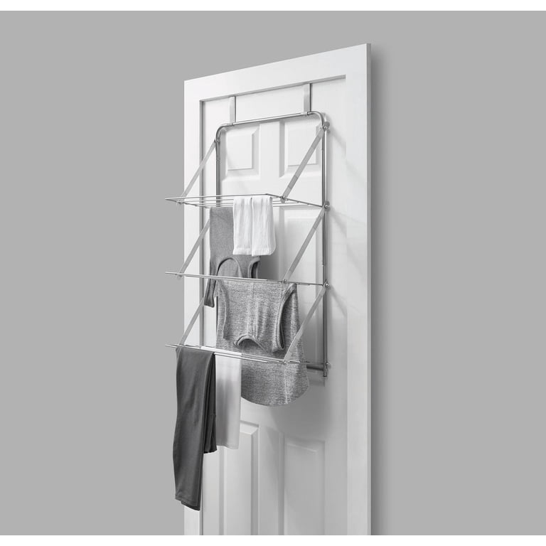 ◆ハンガー&衣類カバー◆3点◆56×97cm◆D-2510WE1◆ Mainstays Steel Over-the-Door Towel Clothes Drying Rack, 3-Tier