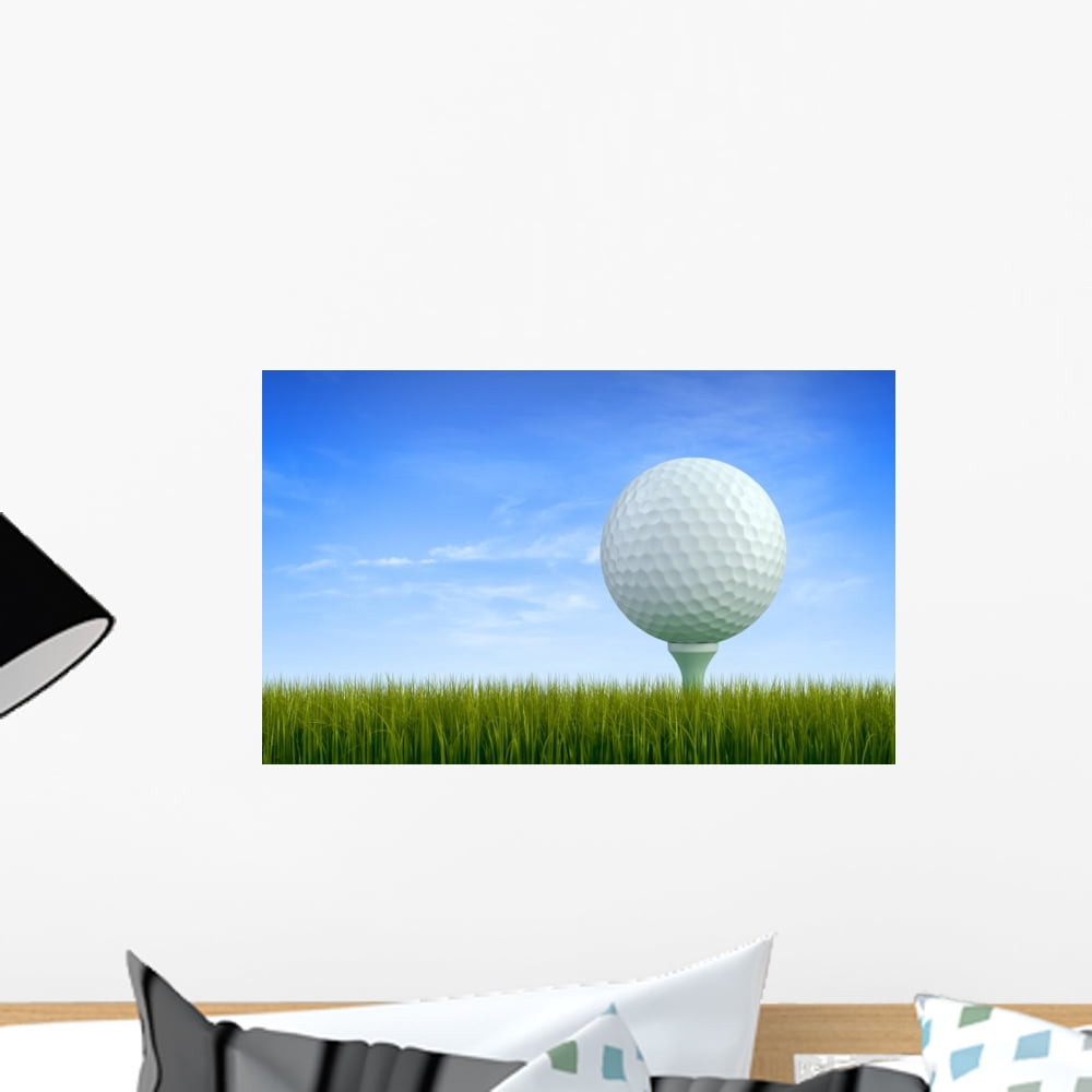 Golf Ball Wall Mural by Wallmonkeys Peel and Stick Graphic (18 in W x