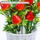 thumbnail image 5 of 1 juego de flores artificiales con cesta para bicicleta, decoración de flores de fresa simuladas, flores artificiales, 5 of 6