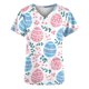 thumbnail image 5 of TaTaai Women Fashion Casual Loose Easter Printed Pocket Short Sleeve V-Neck Nursing Uniform Top Gift, 5 of 5