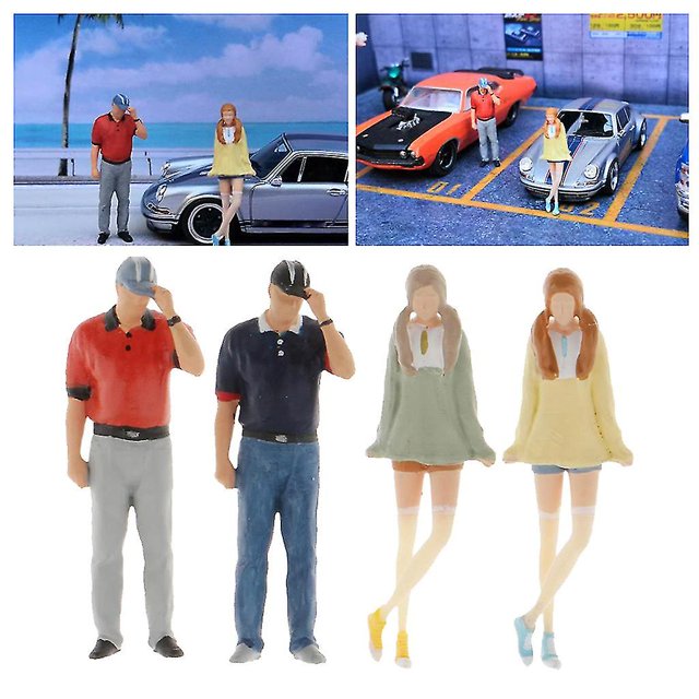 Colecciones de muñecas conversadoras de dioramas, escala 1/64, 4 unidades