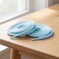 thumbnail image 6 of INSPIRE CHIC Round Rope Shoe Strings Three-Color Checkered Shoe Laces for Boots 2 Pairs Light Blue 140cm/55.1", 6 of 6
