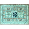 thumbnail image 1 of Ahgly Company Indoor Rectangle Geometric Light Blue Traditional Area Rugs, 8' x 12', 1 of 4