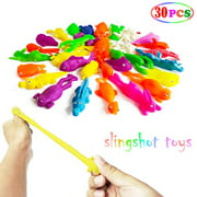 MIMIDOU 30 Pcs Finger Slingshot Animal Toy, Funny Stretchable Flick Rubber Animals, a Variety Simulation Animals Great for Various Festivals and Parties.