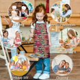 thumbnail image 6 of Pioneer Flower Floral Print Pattern Kids Aprons for Girls and Boys,Adjustable Neck Strap Toddler Aprons for Kids Cooking Baking, 6 of 7