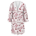 thumbnail image 4 of Women's Fleece Plush Robe Long Warm Plush Bathrobe Loungewear Jacket Printed Comfort Robe, 4 of 5