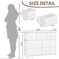 thumbnail image 3 of Commode Blanche pour Chambre avec 7 Tiroirs, Grand Commode avec Dessus en Bois, Commode en Tissu avec Tiroirs de Rangement pour Salon, Garde-Robe, Entrée, 3 of 16