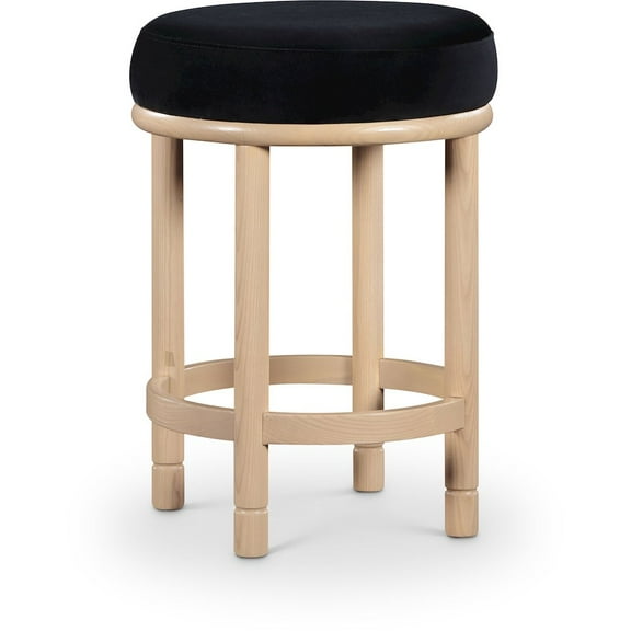 Meridian Furniture Monette Black Velvet Counter Stool