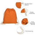 thumbnail image 4 of Cotton Drawstring Bags, Backpack Foldable Sports Gym Bags for Women Men Trip, Orange, 4 of 5