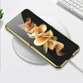 thumbnail image 4 of Compatible with Samsung Galaxy Z Flip 4 Case, Electroplated Bumper PU Leather Luxury Protective Ultra-Thin  Shockproof Glossy Design Back Phone Cover For Samsung Z Flip 4,Darkgreen, 4 of 11