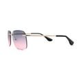 thumbnail image 4 of Womens Rimless Narrow Rectangle 90s Retro Sunglasses Gold Black Pink, 4 of 4