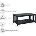 thumbnail image 5 of Black Modern Coffee Table with Storage Shelf 2-Tier Living Room Table Rectangular Center Table 40 Inch Wooden Coffee Tables for Living Room Furniture for Living Room, Meeting Room, Office, 5 of 18