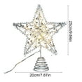 thumbnail image 3 of Lighted Iron Christmas Tree Topper Star – Pentagram Tree Decoration – 3D Light-Up Tree Top with Clip Base for Holiday Decor, 3 of 5