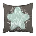 thumbnail image 1 of BOSDECO Hey Little One You Are My Universe Inspiring Quote In Cute Star Hand Lettering Baby Pillowcase 18x18 inch, 1 of 1