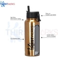 thumbnail image 5 of THIRSTWORKS Vacuum Insulated Stainless Steel, Leak Proof, Sports Water Bottle with Straw and 3 Lids, 40 fl oz, Gold, 5 of 8