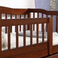 thumbnail image 3 of SESSLIFE Wood Toddler Day Bed with 2 Pull-Out Drawers, Kid Bed Frame with Fence Railings, No Box Spring Needed, Solid Wood Slats Supported Daybed for Toddler (Espresso), 3 of 7