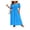 Blue, variant on LYMAYTER Off-Shoulder Short Sleeve Dress for Women's Casual Solid Color Ruffle Beach Maxi Dresses S-XL