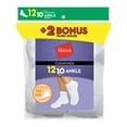 thumbnail image 2 of Hanes Women's Cushioned Ankle Athletic Socks,10 + 2 bonus pack, 2 of 4