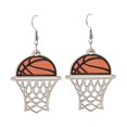 thumbnail image 1 of Flower Football Baseball Basketball Pendant Earrings Wooden Double Ear Jewelry, 1 of 6
