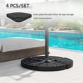 thumbnail image 3 of Ensemble de 4 Poids de Base de Parasol Support de Parasol d'Extérieur pour Base en Croix Portable, 3 of 7