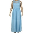 thumbnail image 3 of Riforla Women Lace Applique Elegant Coral Bridesmaid Dresses Wedding Guest Dress Dresses for Women Blue XXL, 3 of 7