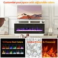 thumbnail image 2 of LAZZO TV Stand with WiFi Smart Electric Fireplace, Solid Wood Mantel & Power Outlet for Living Room, 50" White, 2 of 7