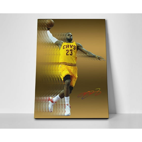 Lebron James Gold Poster or Wrapped Canvas