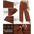 thumbnail image 5 of CASSIE LIZ Womens Plus Size Pants 2X Brown Lounge Yoga Pants Knit Palazzo Summer Athletic Pants Casual Workout Wide Leg Pants Fashion Loose Fit Drawstring Exercise Pants with Pocket 2XL 18W 20W, 5 of 8