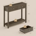 thumbnail image 2 of Aiho Console Table 39" with Drawers, Wood Entryway Table Hallway Table with Open Storage, Sofa Table for Living Room, Foyer and Corridor - Retro, 2 of 9